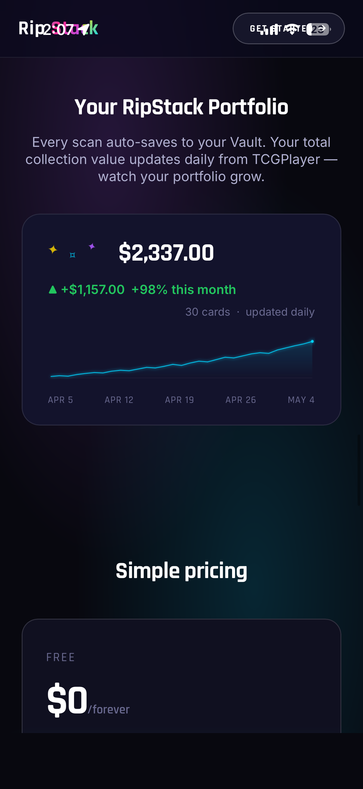 RipStack portfolio tracker